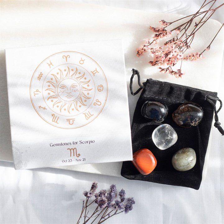 Scorpio Crystal Tumbled Stone Set
