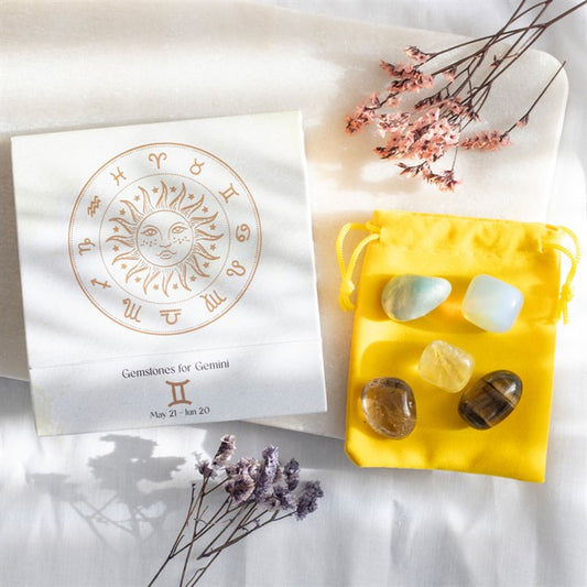Gemini Crystal Tumbled stone Set