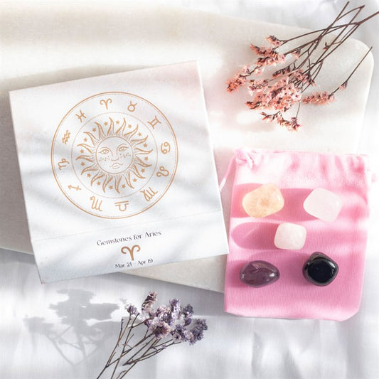 Aries Crystal Tumbled stone Set