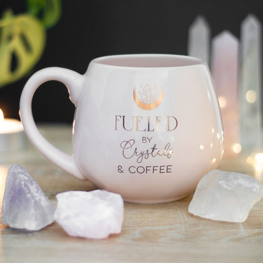 Fueled by Crystals and Coffee’ Pink Mug – 500ml