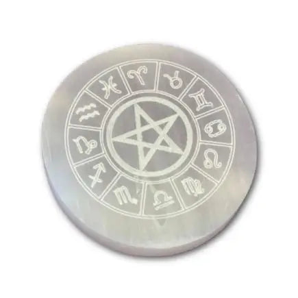 Small Selenite Zodiac Charging Plate