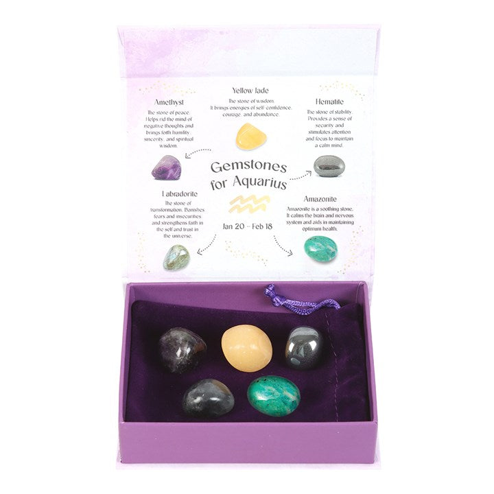 Aquarius Crystal Tumbled stone Set
