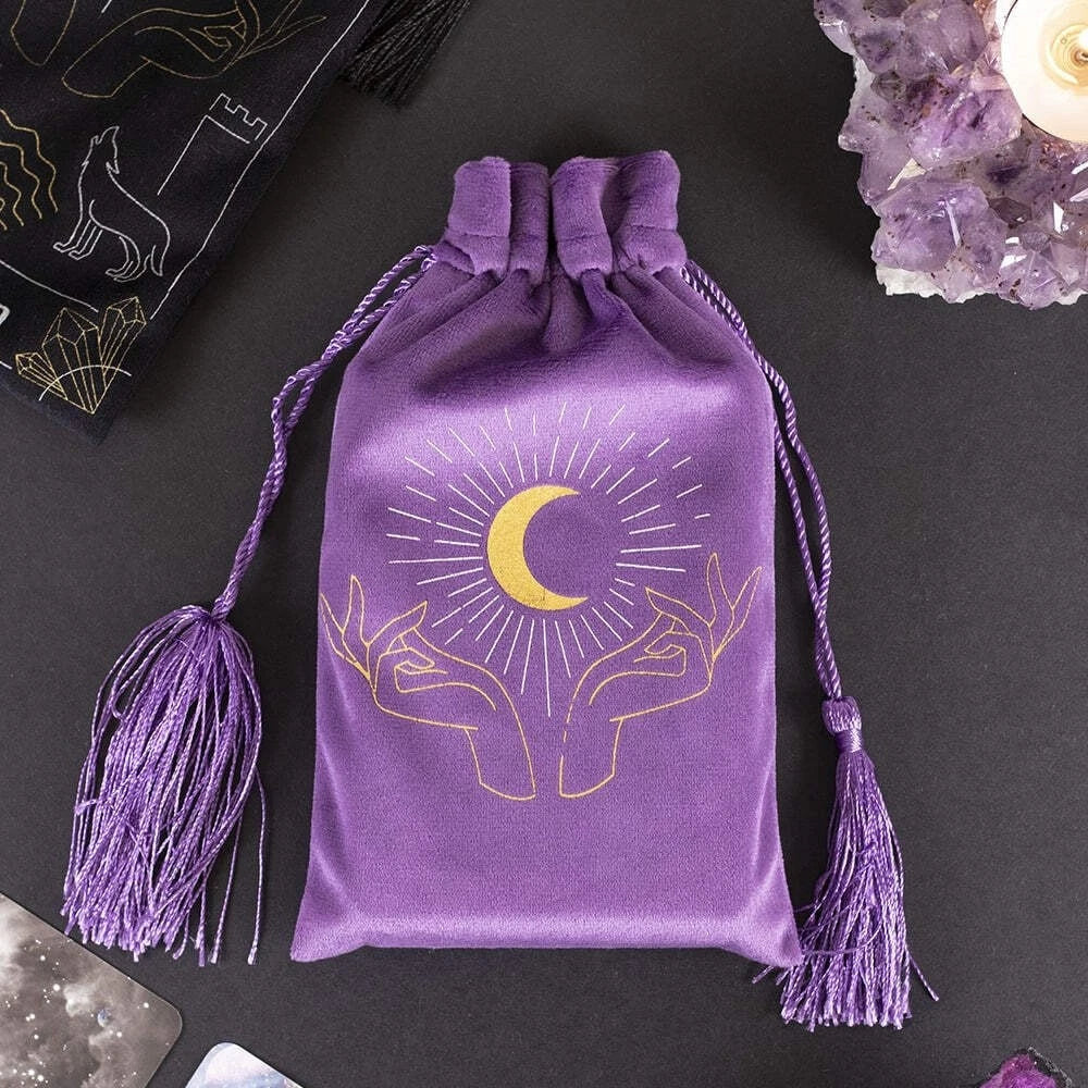 Purple Tarot Hands Tarot & Oracle Card Drawstring Pouch