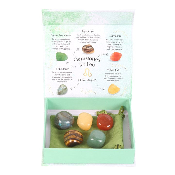 Leo Crystal Tumbled Stone Set – Set of 5