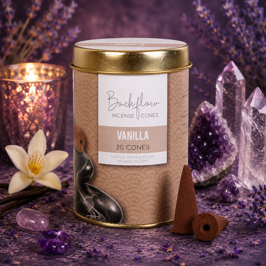 20 Jumbo Vanilla Backflow Incense Cones