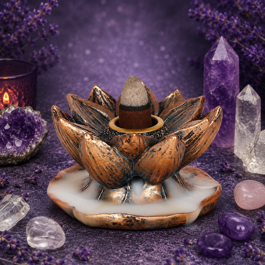 Bronze Lotus Backflow Incense Burner