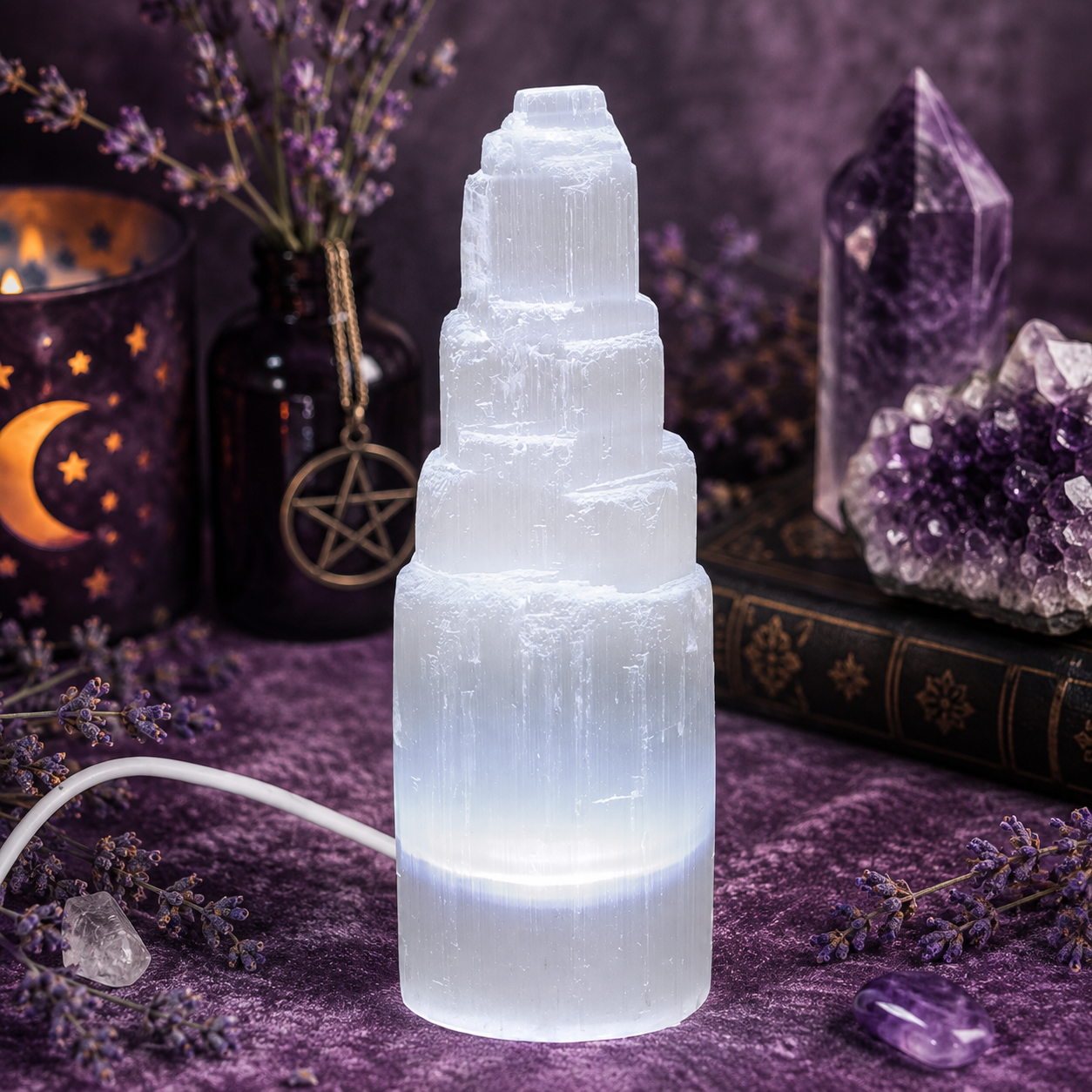 LED Selenite Mountain Lamp