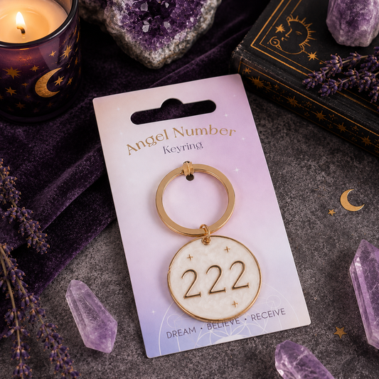 222 Angel Number Keyring – Alignment & Trust