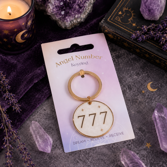 777 Angel Number Keyring – Luck & Abundance