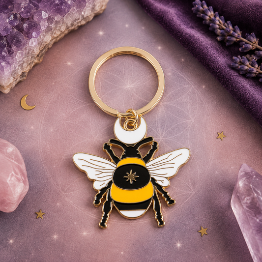 Forest Bee Enamel Keyring