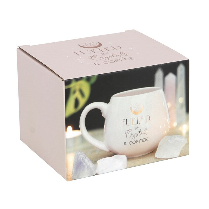Fueled by Crystals and Coffee’ Pink Mug – 500ml