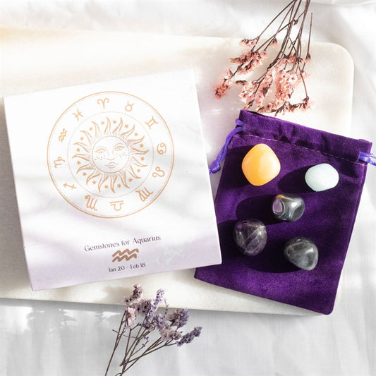 Aquarius Crystal Tumbled stone Set