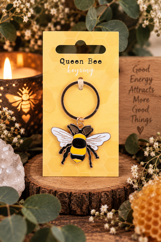 Queen Bee Enamel Keyring
