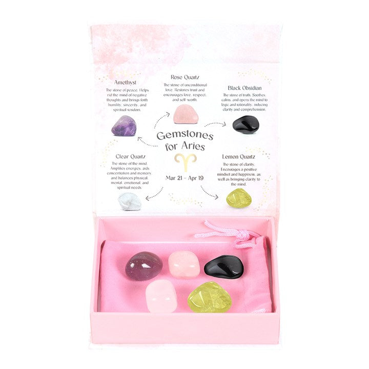 Aries Crystal Tumbled stone Set